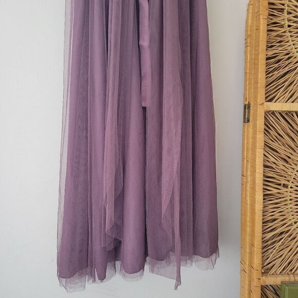 Jenny Yoo Collection Bridesmaid Dress Purple 6 Lace Tulle Adjustable - Picture 10 of 16